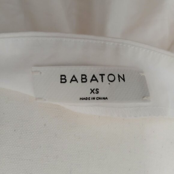 Aritzia Babaton Malik Off Shoulder Blouse Tie Sleeve Cotton White Size XS - Picture 5 of 9